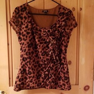 Apt. 9 Leopard Ruffle Top